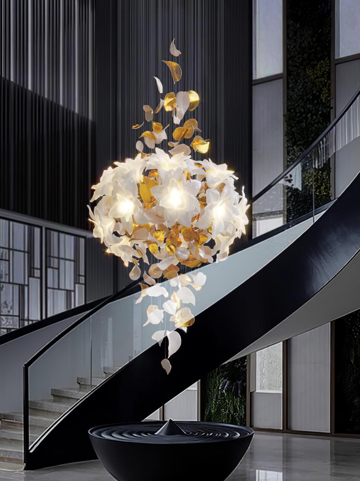 Araeos Flying Flowers Fluttering Brass Chandelier - Neutral Decor
