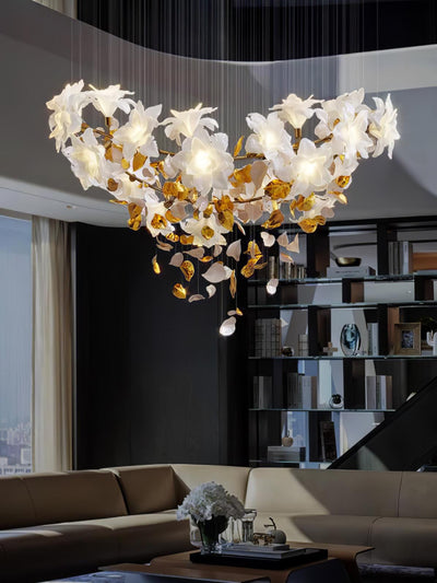 Araeos Flying Flowers Fluttering Brass Chandelier - Neutral Decor