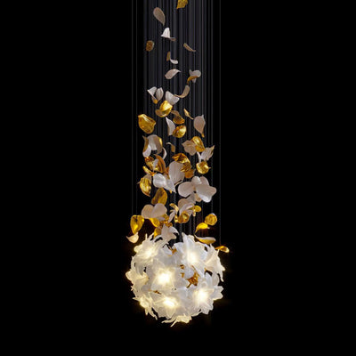 Araeos Flying Flowers Fluttering Brass Chandelier - Neutral Decor