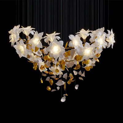 Araeos Flying Flowers Fluttering Brass Chandelier - Neutral Decor