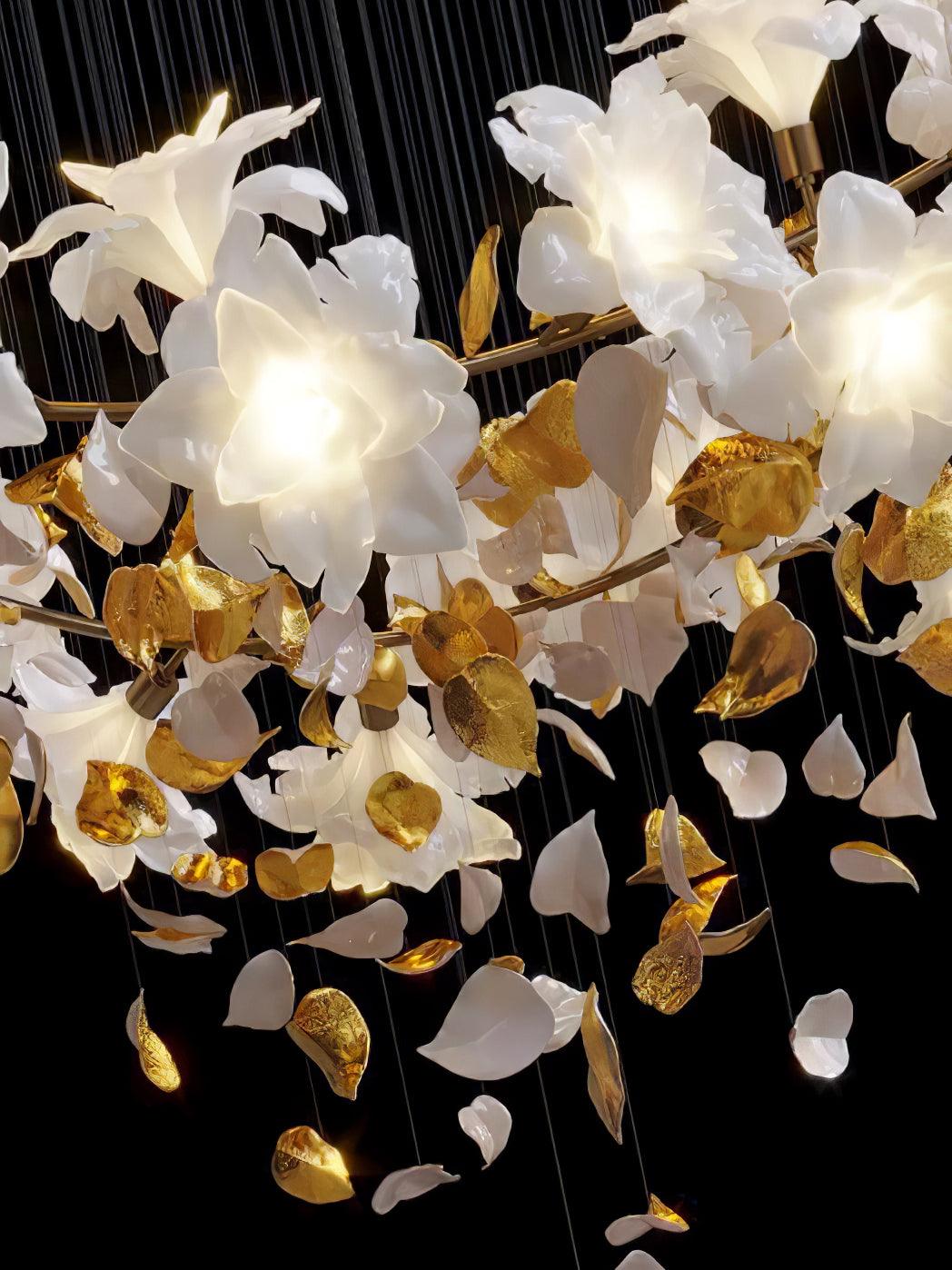 Araeos Flying Flowers Fluttering Brass Chandelier - Neutral Decor