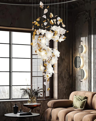 Araeos Flying Flowers Fluttering Brass Chandelier - Neutral Decor