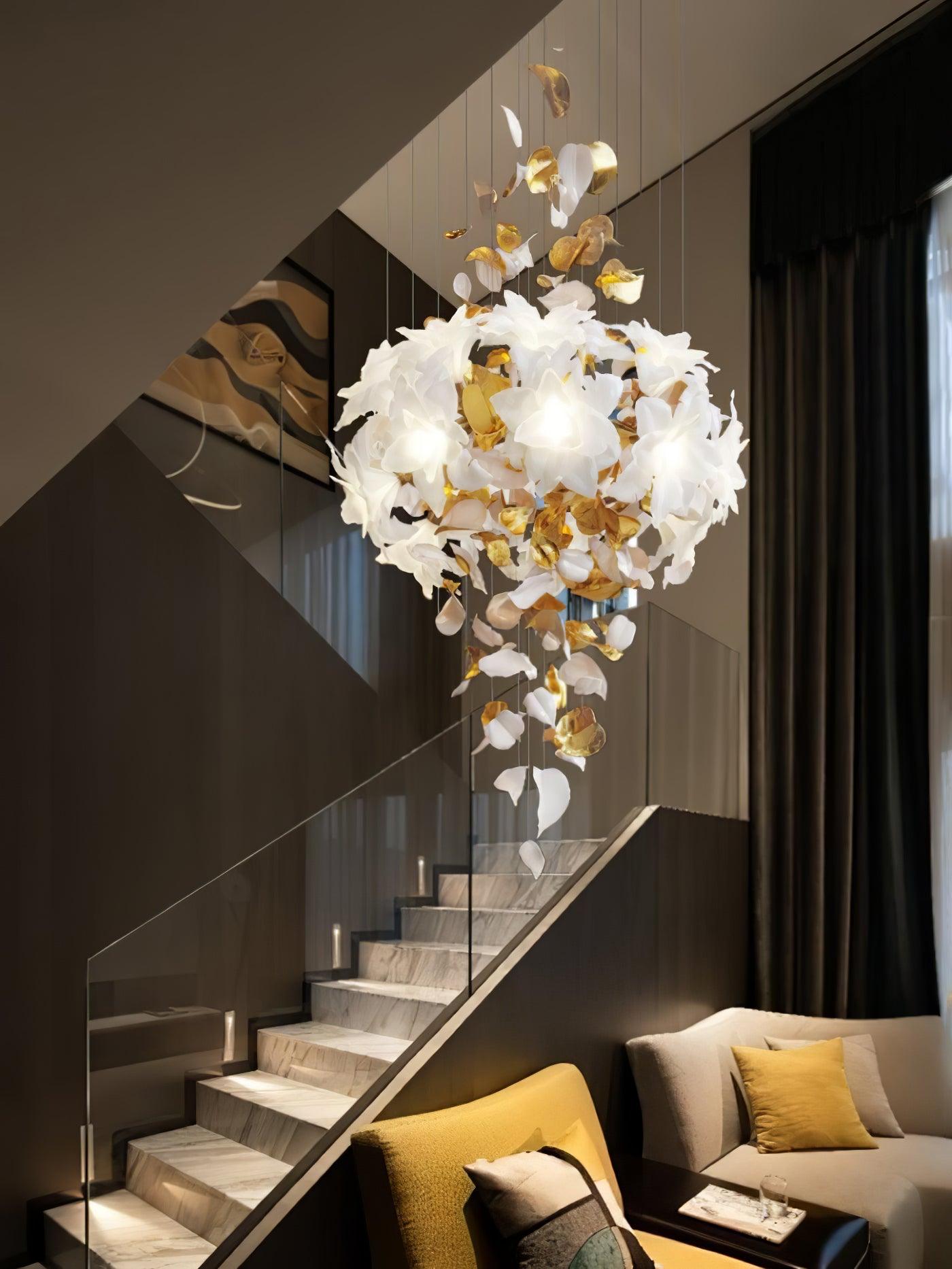 Araeos Flying Flowers Fluttering Brass Chandelier - Neutral Decor