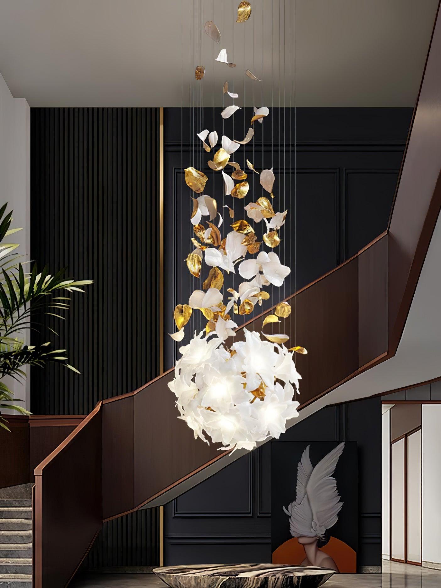 Araeos Flying Flowers Fluttering Brass Chandelier - Neutral Decor