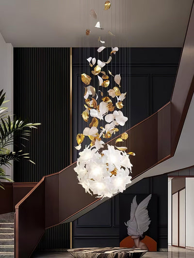 Araeos Flying Flowers Fluttering Brass Chandelier - Neutral Decor