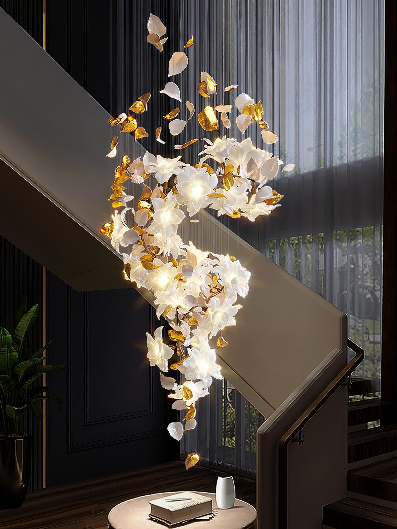 Araeos Flying Flowers Fluttering Brass Chandelier - Neutral Decor