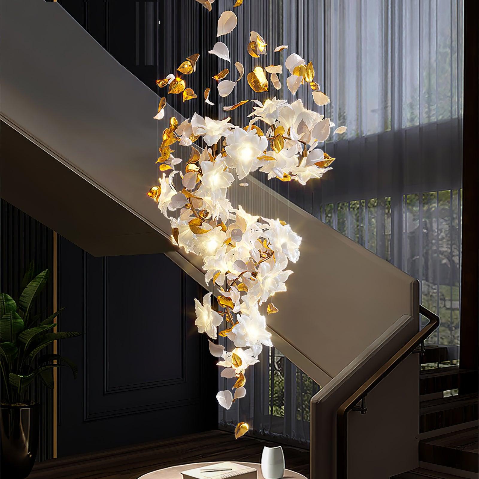 Araeos Flying Flowers Fluttering Brass Chandelier - Neutral Decor