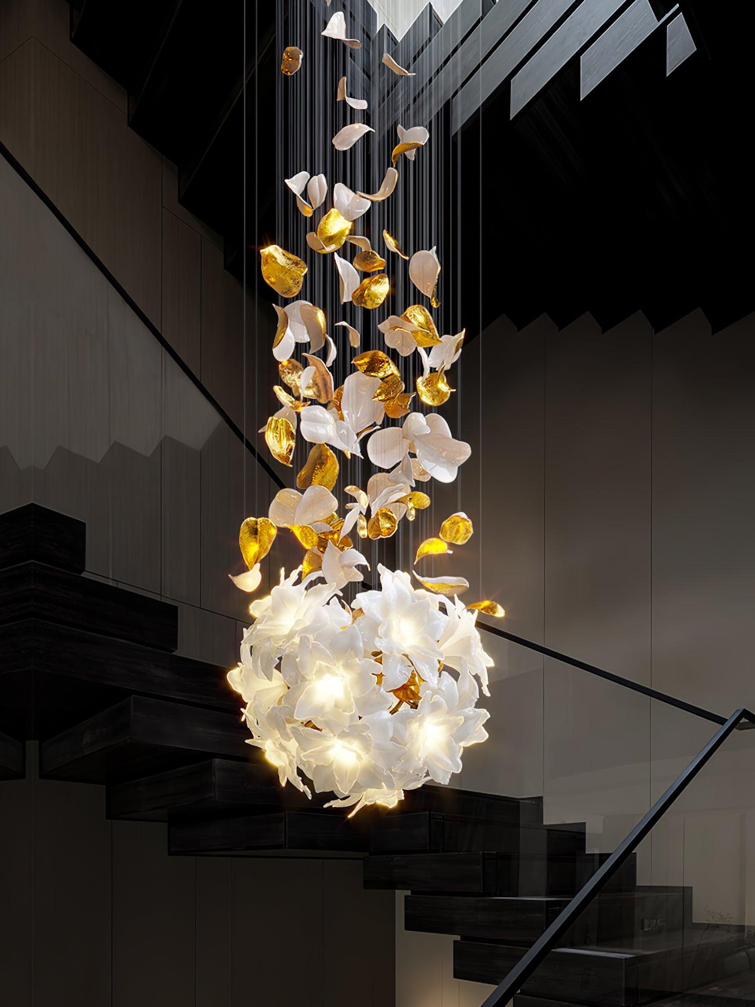 Araeos Flying Flowers Fluttering Brass Chandelier - Neutral Decor