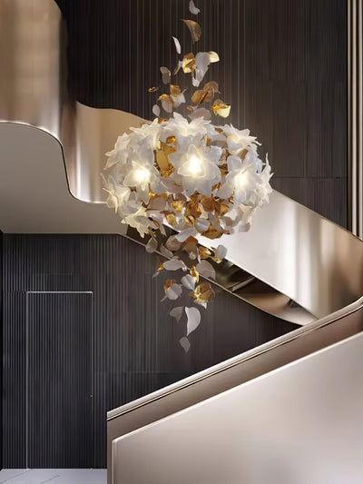 Araeos Flying Flowers Fluttering Brass Chandelier - Neutral Decor