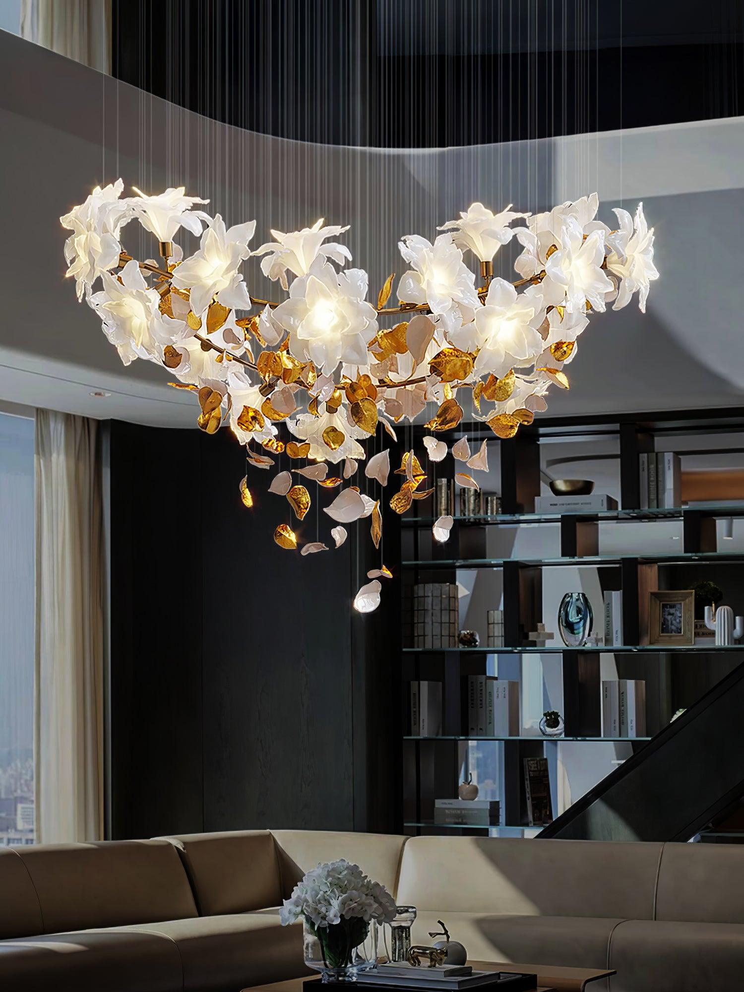 Araeos Flying Flowers Fluttering Brass Chandelier - Neutral Decor