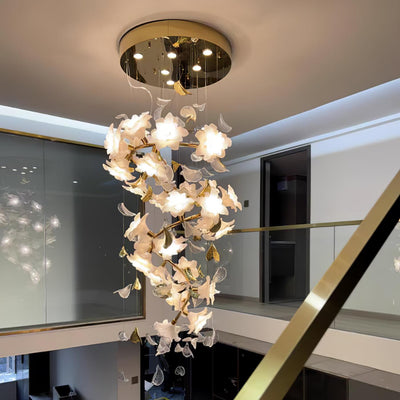 Araeos Flying Flowers Fluttering Brass Chandelier - Neutral Decor