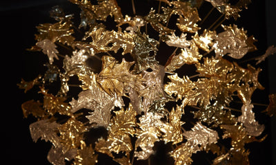 Cosolion Bird Amber Clear Glass Chandelier