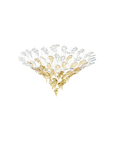 Cosolion Bird Amber Clear Glass Chandelier