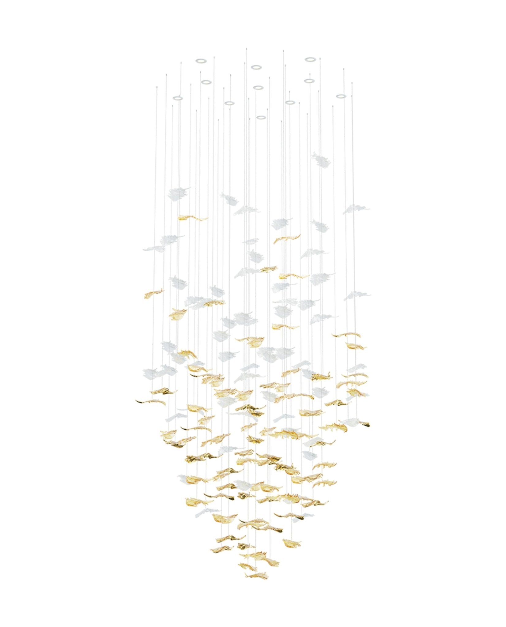 Cosolion Bird Amber Clear Glass Chandelier
