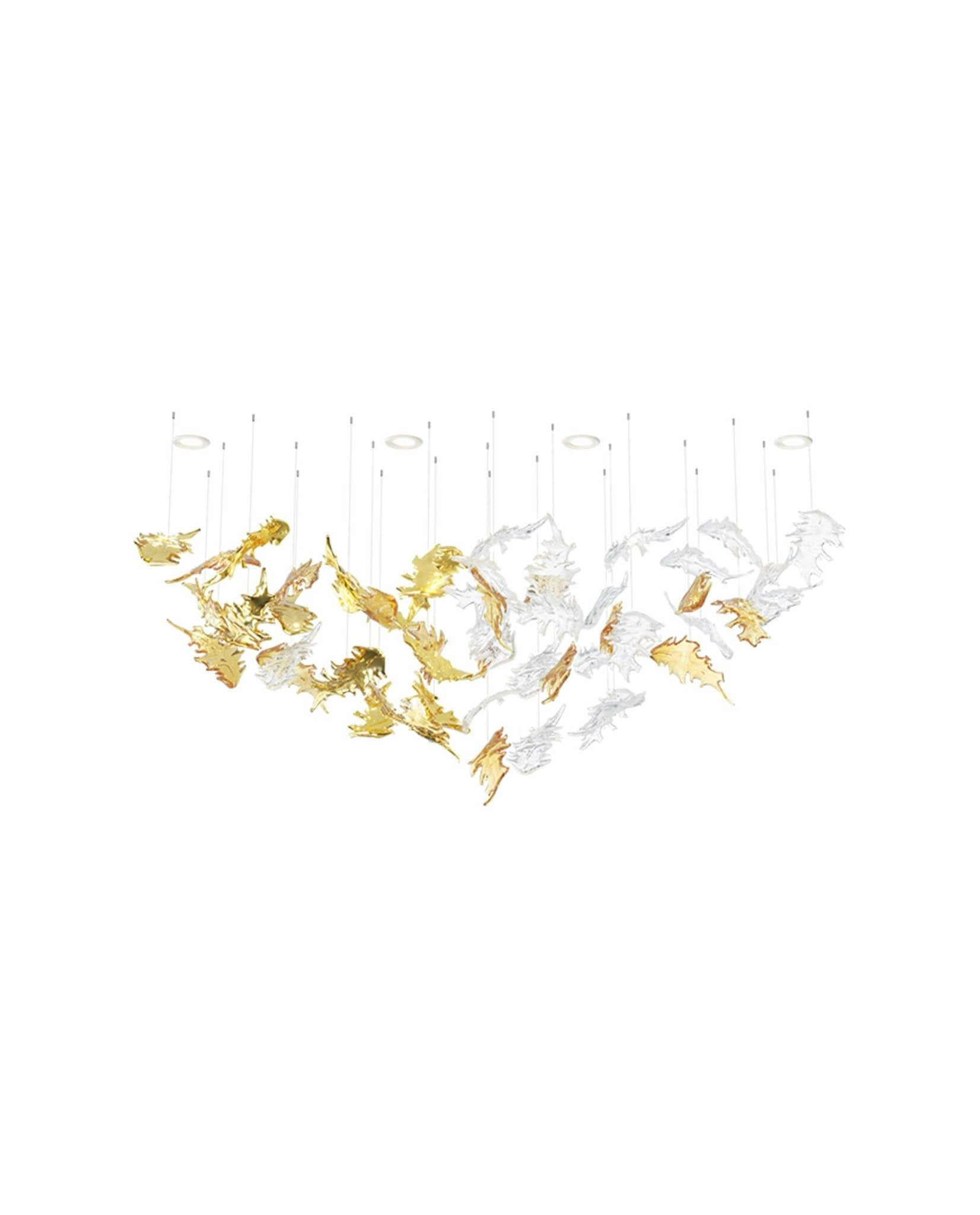 Cosolion Bird Amber Clear Glass Chandelier