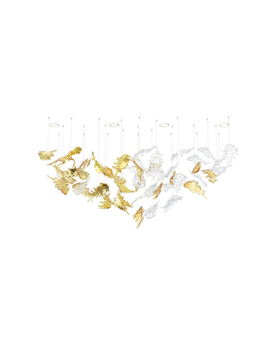 Cosolion Bird Amber Clear Glass Chandelier