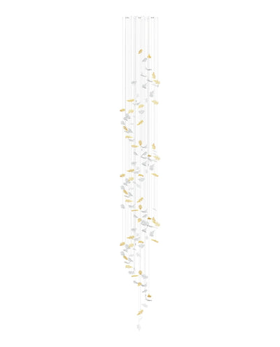 Cosolion Bird Amber Clear Glass Chandelier