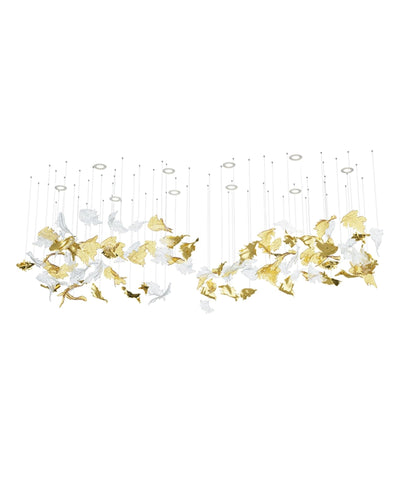 Cosolion Bird Amber Clear Glass Chandelier