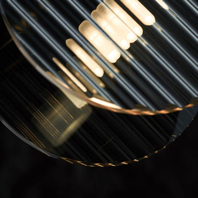 Eovin Chandelier Smoked Glass and Black Metal
