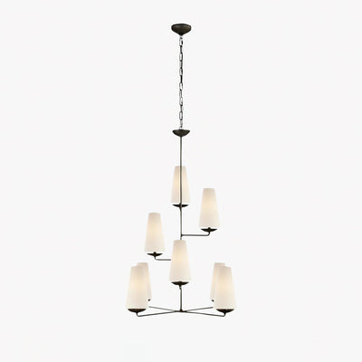 Caseneon Chandelier Vertical Copper Linen