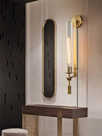 Ceshaisra French Classicism Plug-in Brass Glass Wall Lamp - Neutral Decor