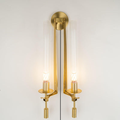 Ceshaisra French Classicism Plug-in Brass Glass Wall Lamp - Neutral Decor
