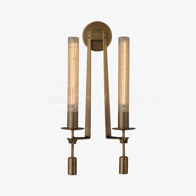 Veloora Wall Lamp Brass Minimalist Ribbed Glass
