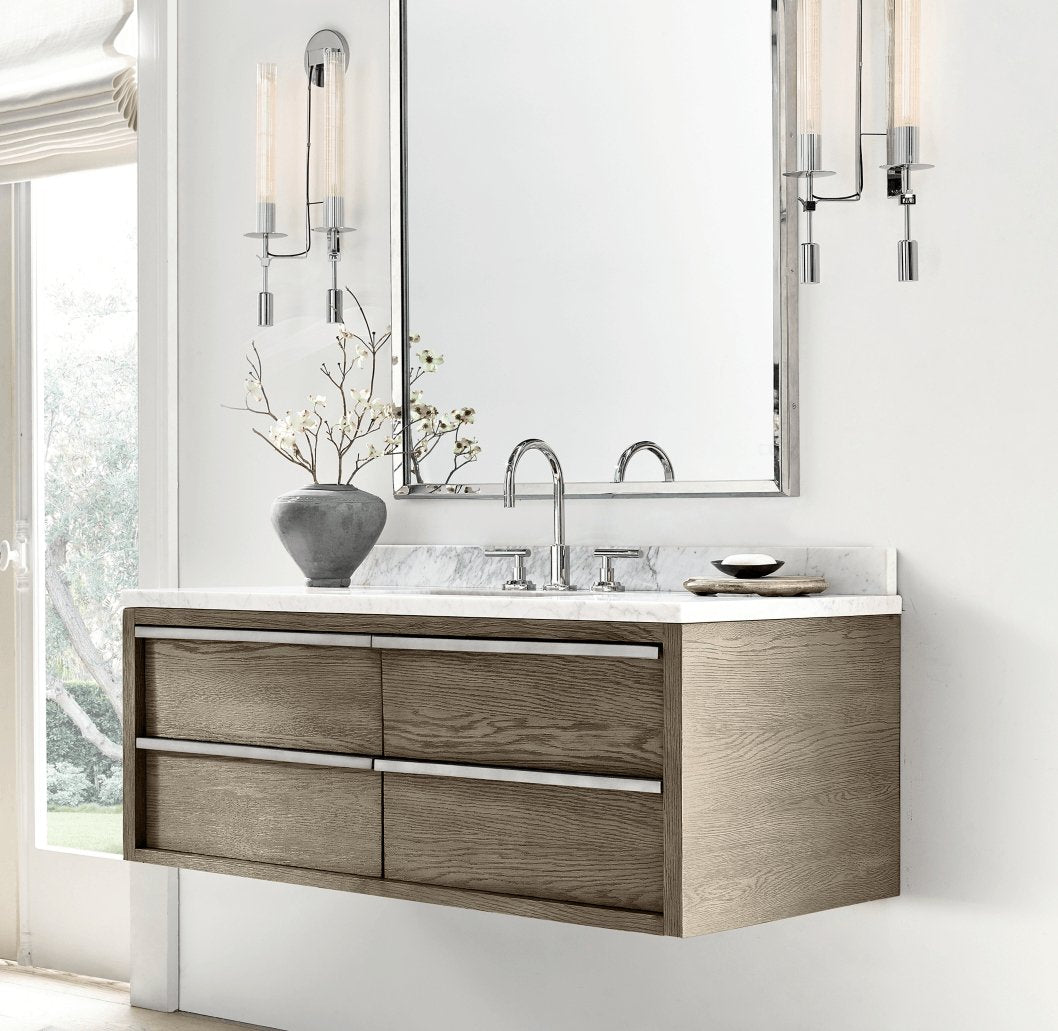 Veloora Wall Lamp Brass Minimalist Ribbed Glass