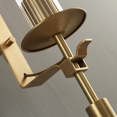 Veloora Wall Lamp Brass Minimalist Ribbed Glass