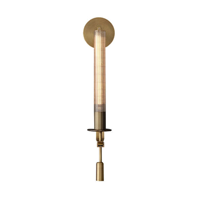 Veloora Wall Lamp Brass Minimalist Ribbed Glass