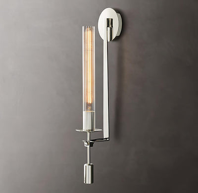 Veloora Wall Lamp Brass Minimalist Ribbed Glass
