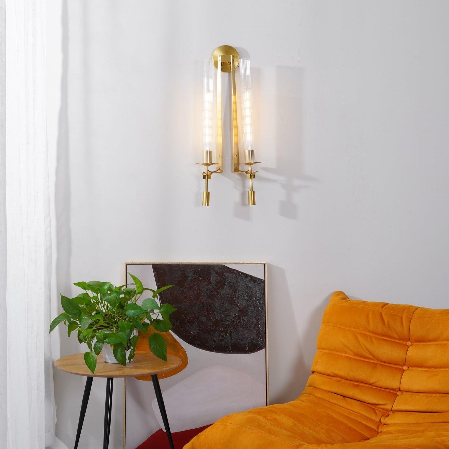Kristy Glass Indoor Wall Lamp Farmhouse