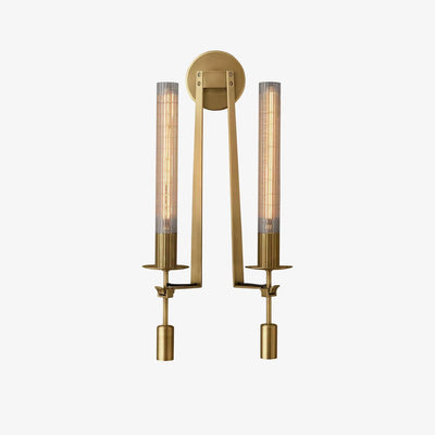 Veloora Wall Lamp Brass Minimalist Ribbed Glass