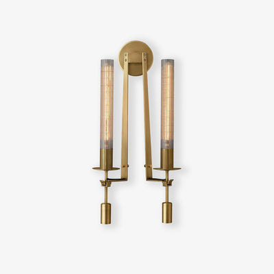Veloora Wall Lamp Brass Minimalist Ribbed Glass