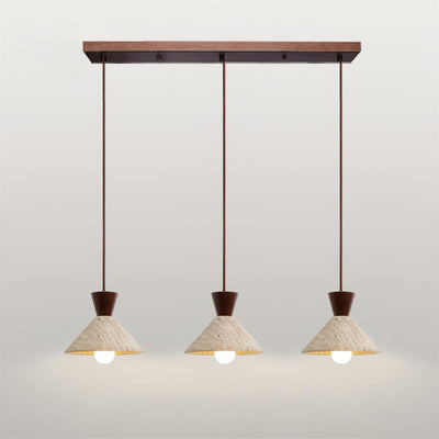 Ritta Travertine Pendant Lamp Hat Shape - Neutral Decor