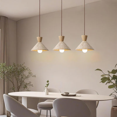 Ritta Travertine Pendant Lamp Hat Shape - Neutral Decor