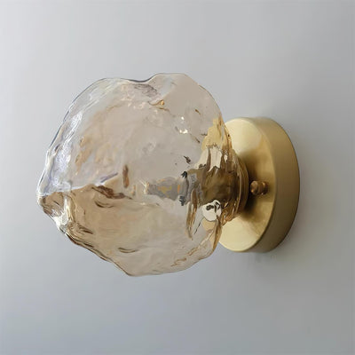 Gavli Textured Amber Glass Wall Lamp - Neutral Decor