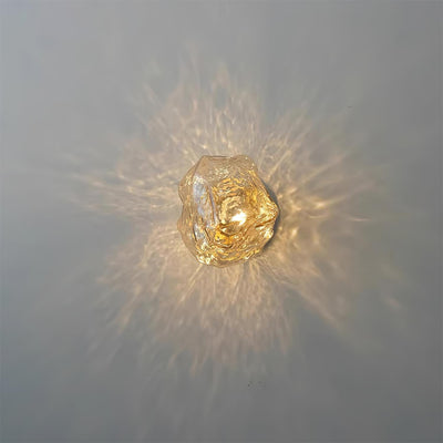 Gavli Textured Amber Glass Wall Lamp - Neutral Decor