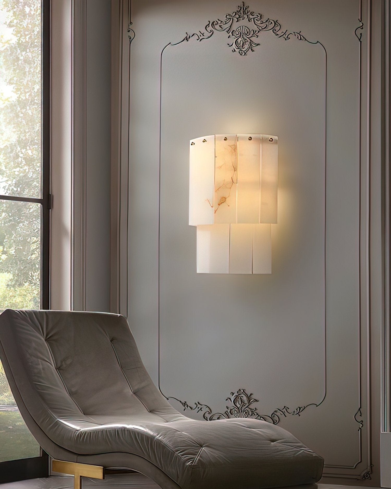 Corvane Fractured Alabaster Wall Sconce
