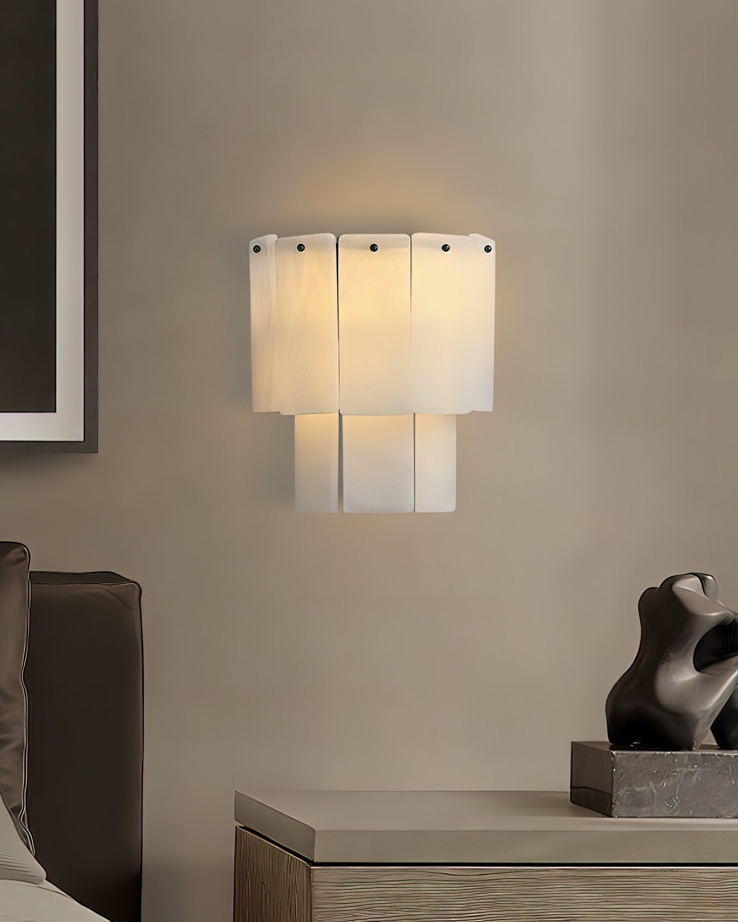 Corvane Fractured Alabaster Wall Sconce