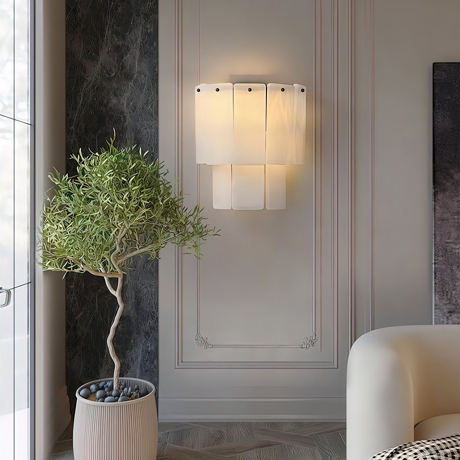 Corvane Fractured Alabaster Wall Sconce