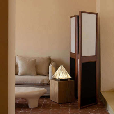 Mymiryre Pyramid Glass Table Lamp