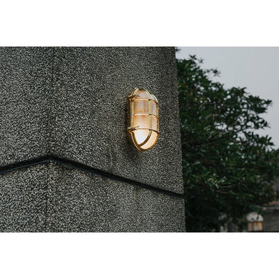 Erthearis Vintage Brass Bunker Sconce Wall Lamp - Neutral Decor