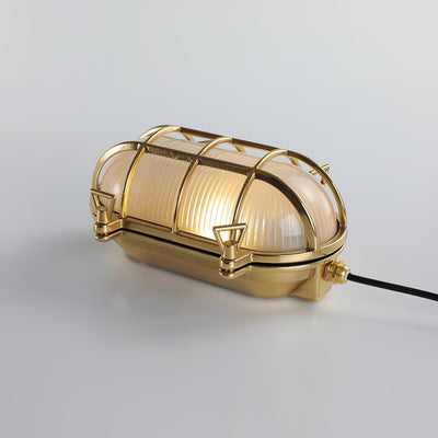 Erthearis Vintage Brass Bunker Sconce Wall Lamp - Neutral Decor