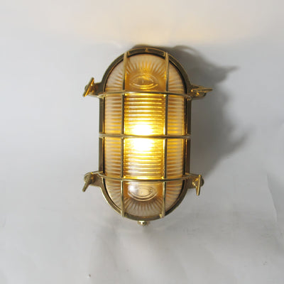 Erthearis Vintage Brass Bunker Sconce Wall Lamp - Neutral Decor