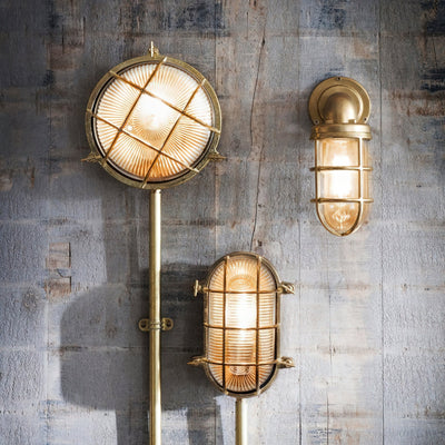 Erthearis Vintage Brass Bunker Sconce Wall Lamp - Neutral Decor