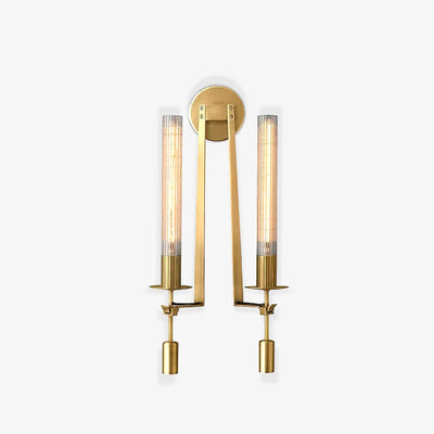 Veloora Wall Lamp Brass Minimalist Ribbed Glass