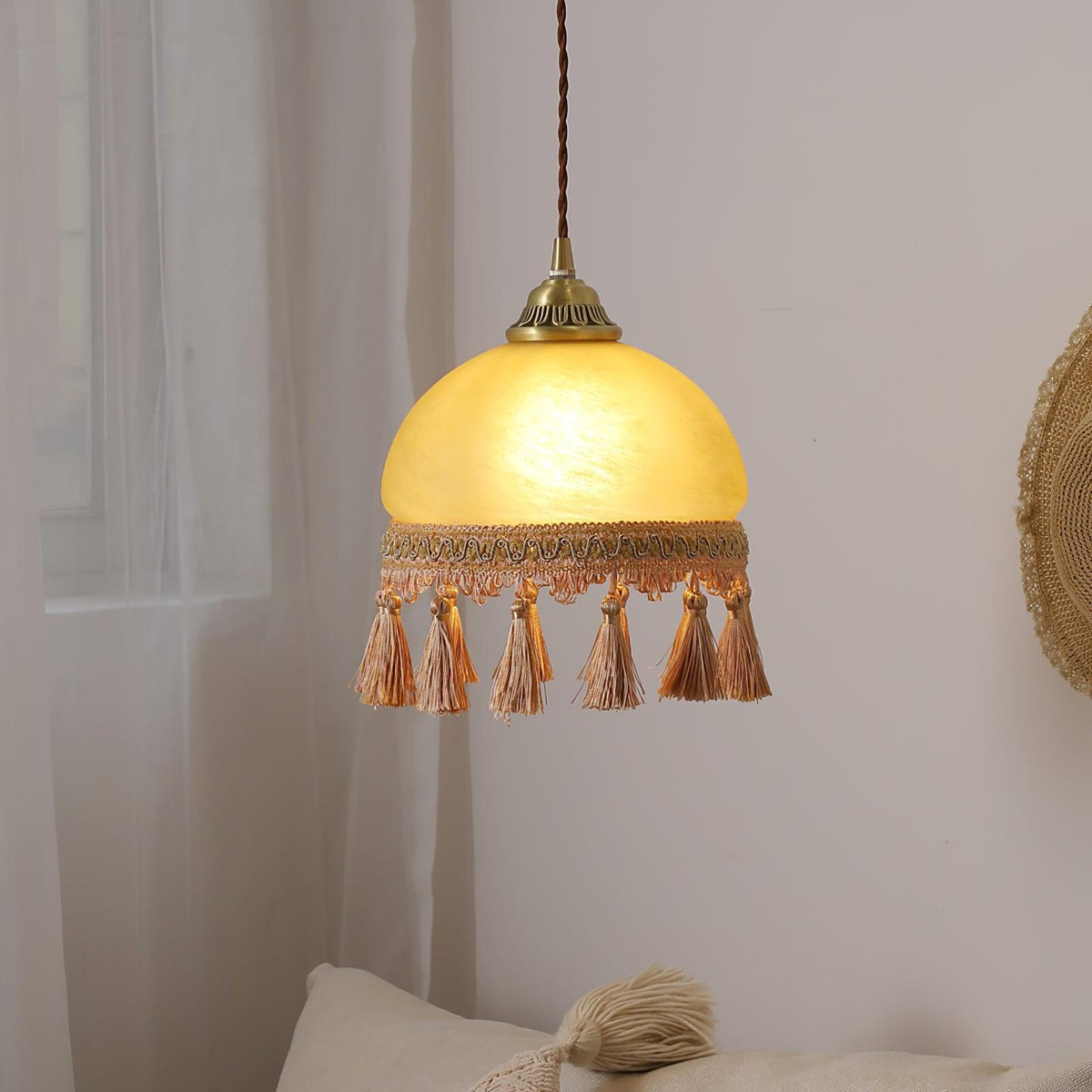 Fringe Tassels Brass Pendant Light