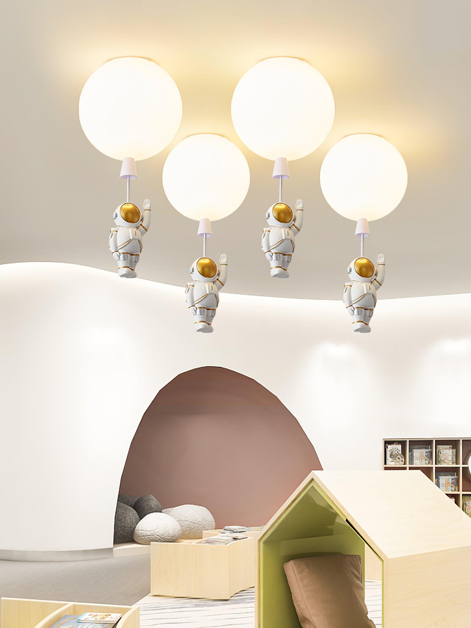 Nirerira Ceiling Light Acrylic Balloon Astronaut Playful Kids Room