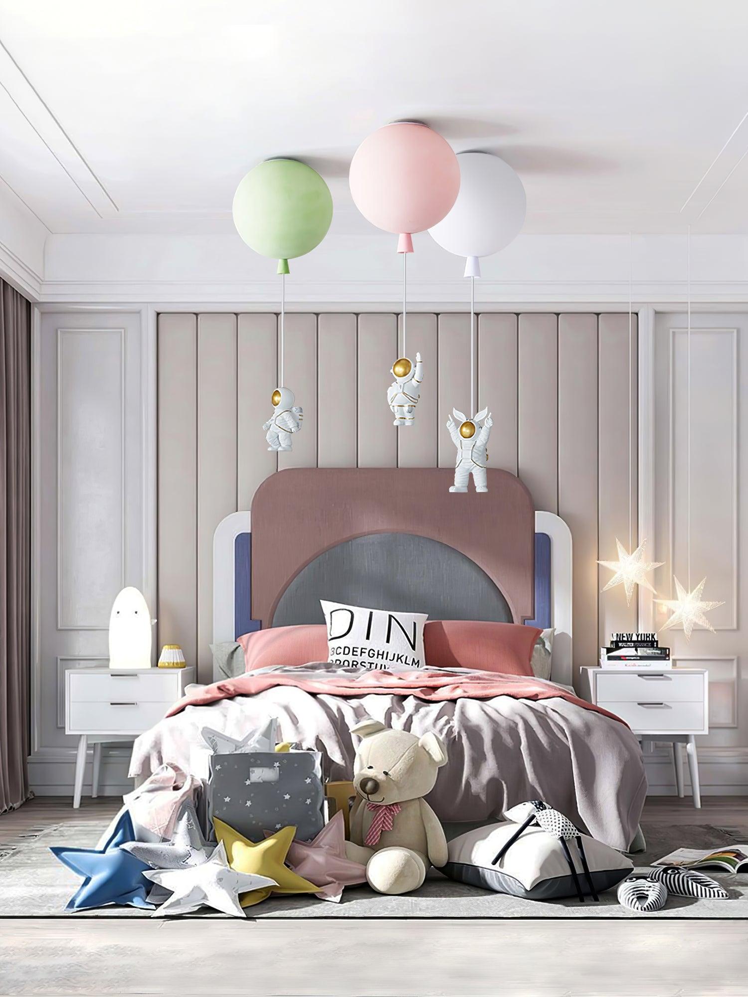 Nirerira Ceiling Light Acrylic Balloon Astronaut Playful Kids Room